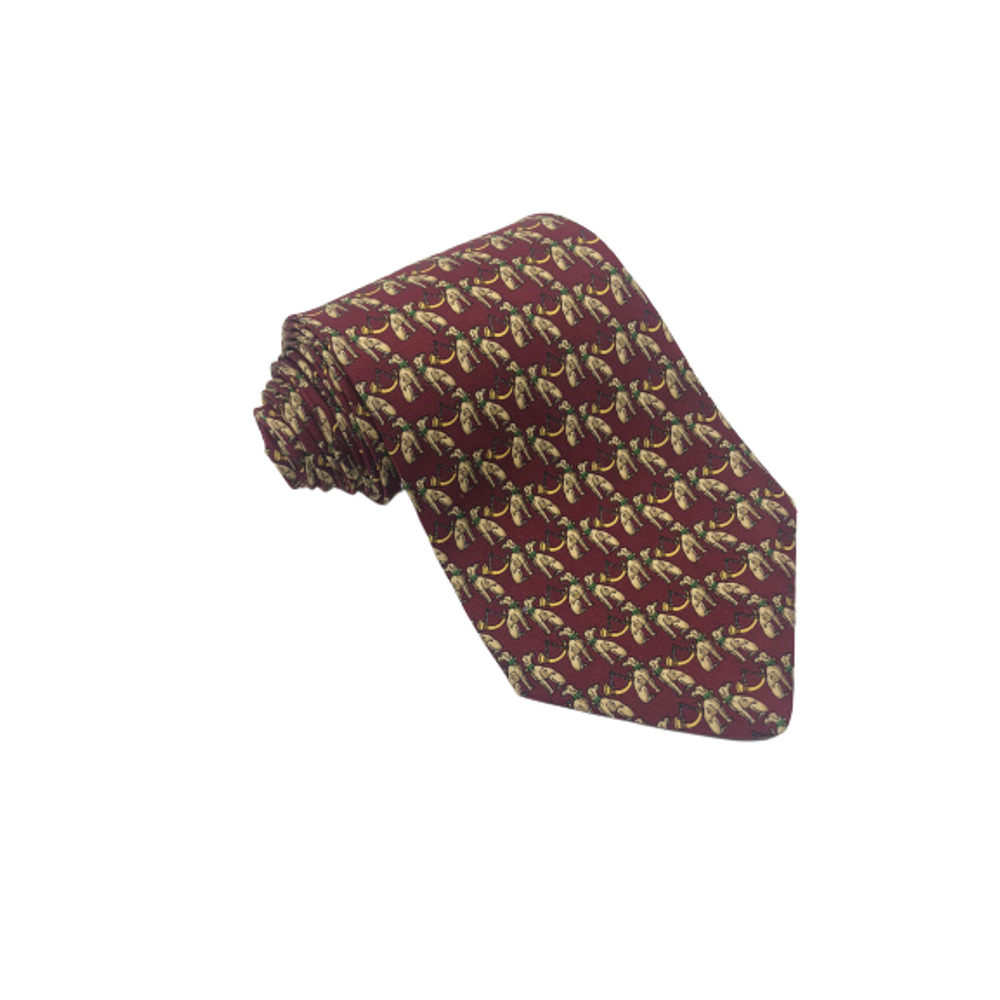 Salvatore Ferragamo Maroon Dog Tie